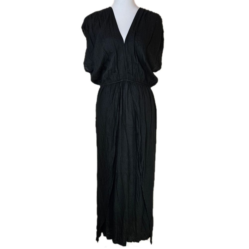 Venus Black Maxi Dress Women's Large Lightweight Dolman Minimalist Chic Bohemian